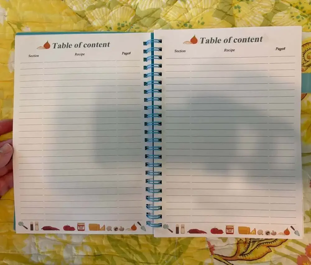 NWOT RUKAR Blank Recipe Book to Write in Your Own Recipes w/ Tab Sticker Sheets